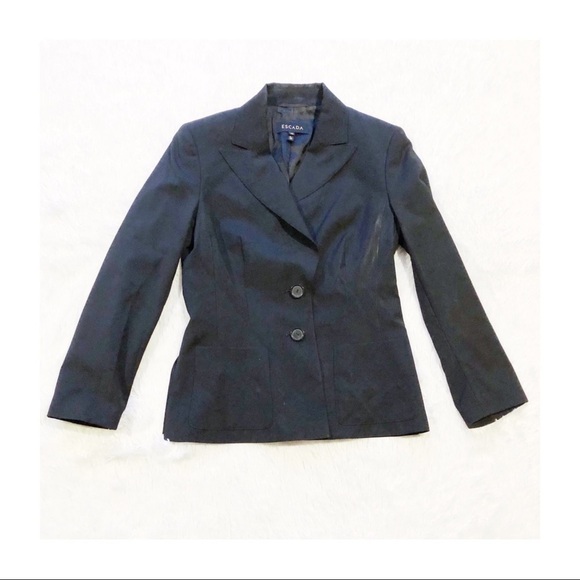Escada Formal Black Button Down Blazer sz36 - Picture 1 of 7